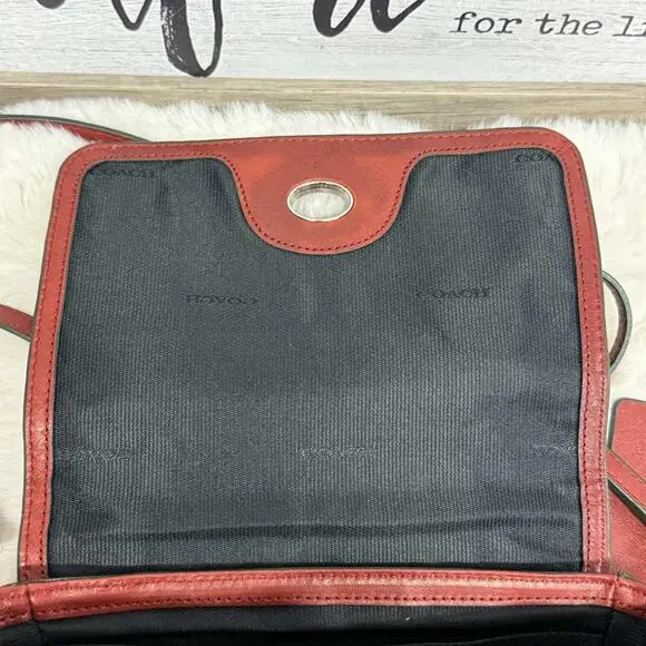 COACH Bleecker Penny Crossbody Bag Red Leather Turnlock NWT (Some Scuffing) - Picture 13 of 16